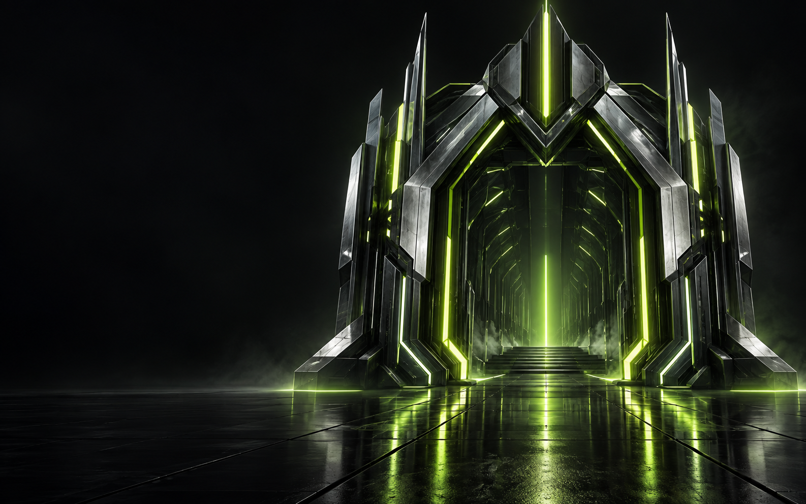 LV1 Dark Chrome Acid Lime Portal